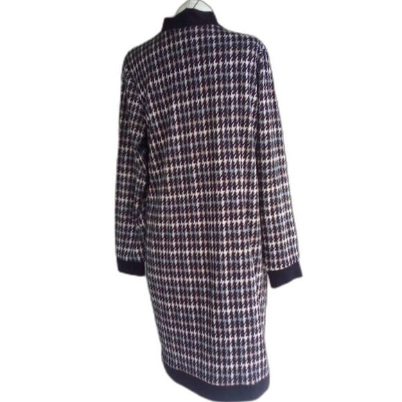 Susan Graver Dress Jacquard Sweater Knit Houndstooth Pattern Neutral Colors XL - Picture 2 of 12